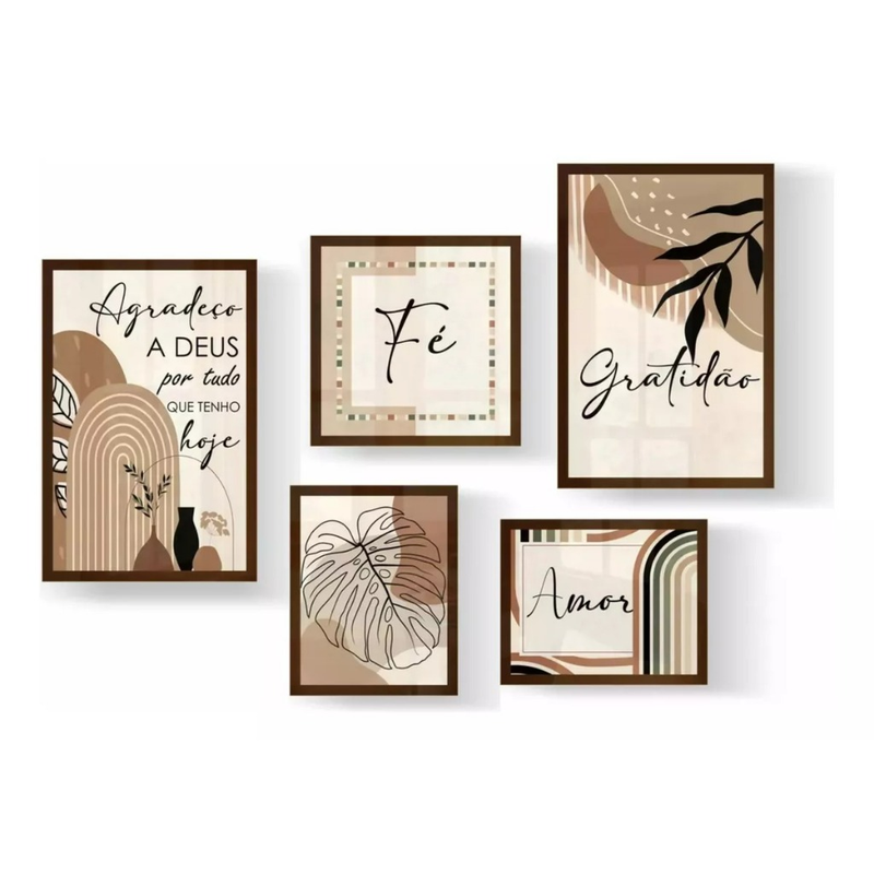 Kit Decorativo Premium – Fé, Amor e Gratidão