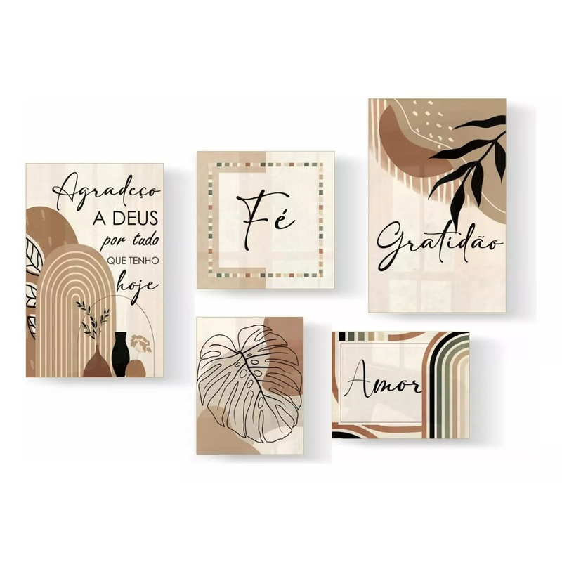 Kit Decorativo Premium – Fé, Amor e Gratidão